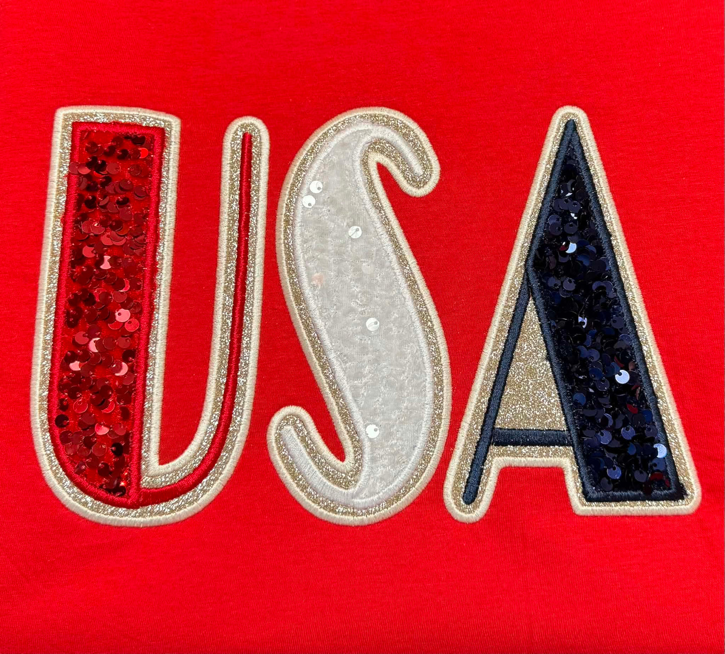 ✨ USA Sequin Appliqué Shirt ✨