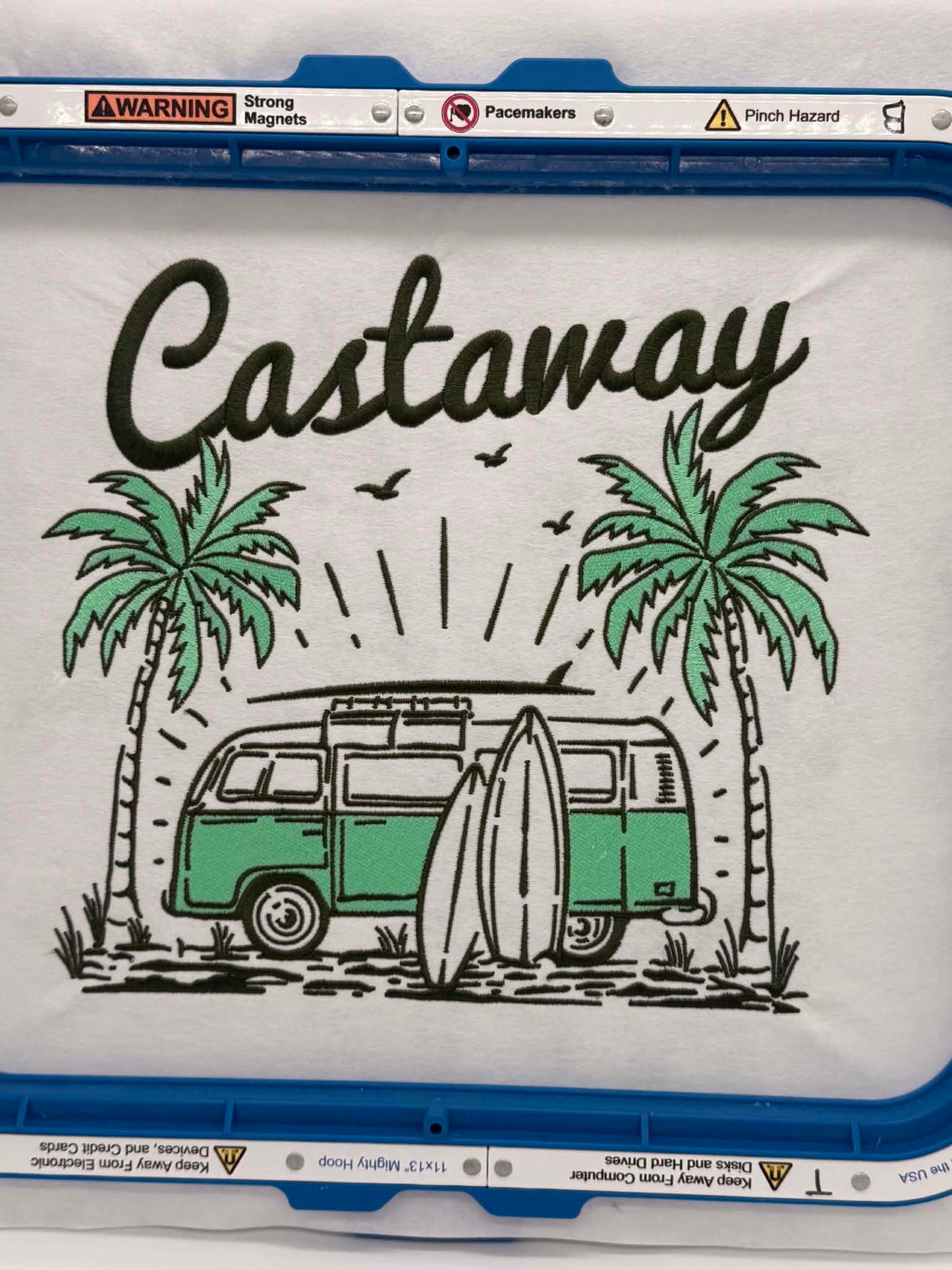 Castaway Beach Van Embroidered Shirt